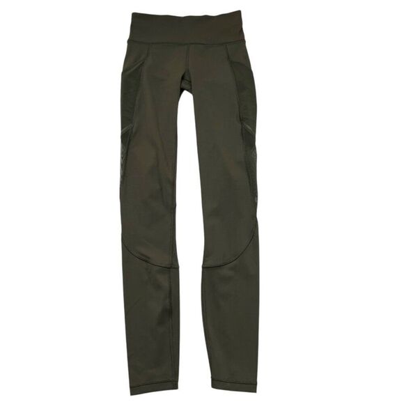 Lululemon Miles Ahead Tight 28" Inseam Mesh Inset Dark Olive Size 2 - Picture 2 of 11